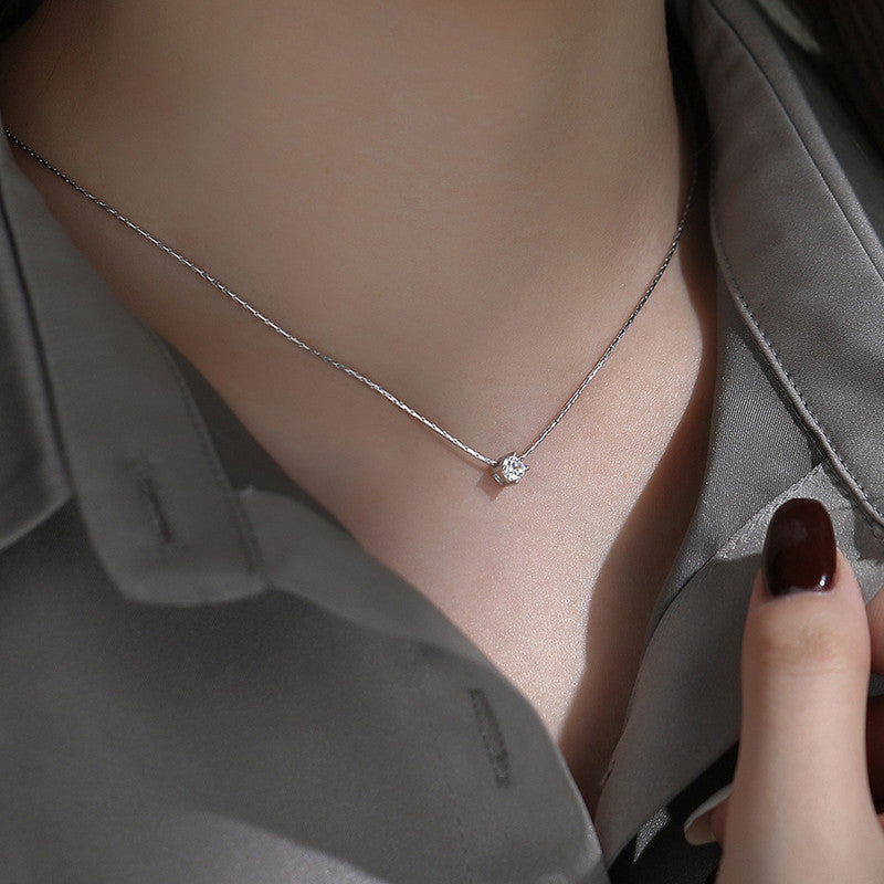 Anti-Tarnish Silver Plated Solitaire Pendant Necklace 💎✨