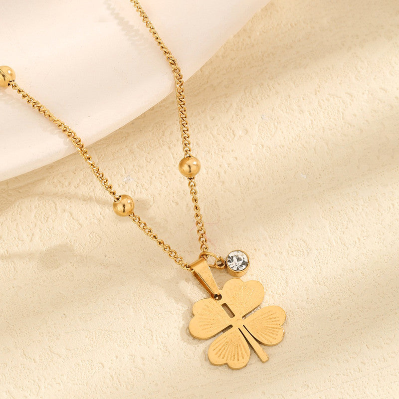 Anti-Tarnish Gold Plated Four-Leaf Clover Pendant Necklace 🌿✨