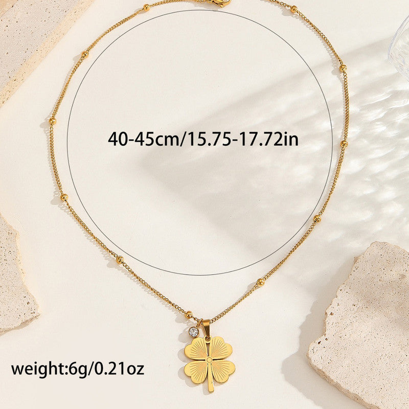 Anti-Tarnish Gold Plated Four-Leaf Clover Pendant Necklace 🌿✨