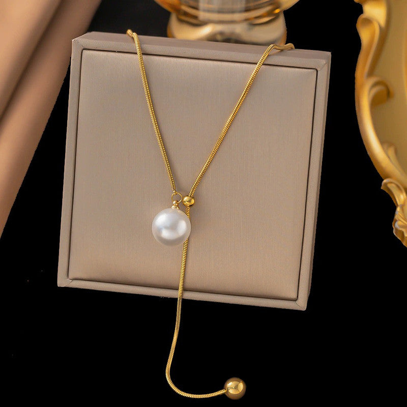 Anti-Tarnish Gold Plated Pearl Drop Y Necklace ✨🤍