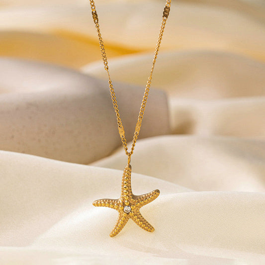 Anti-Tarnish Gold Plated Starfish Pendant Necklace ⭐✨