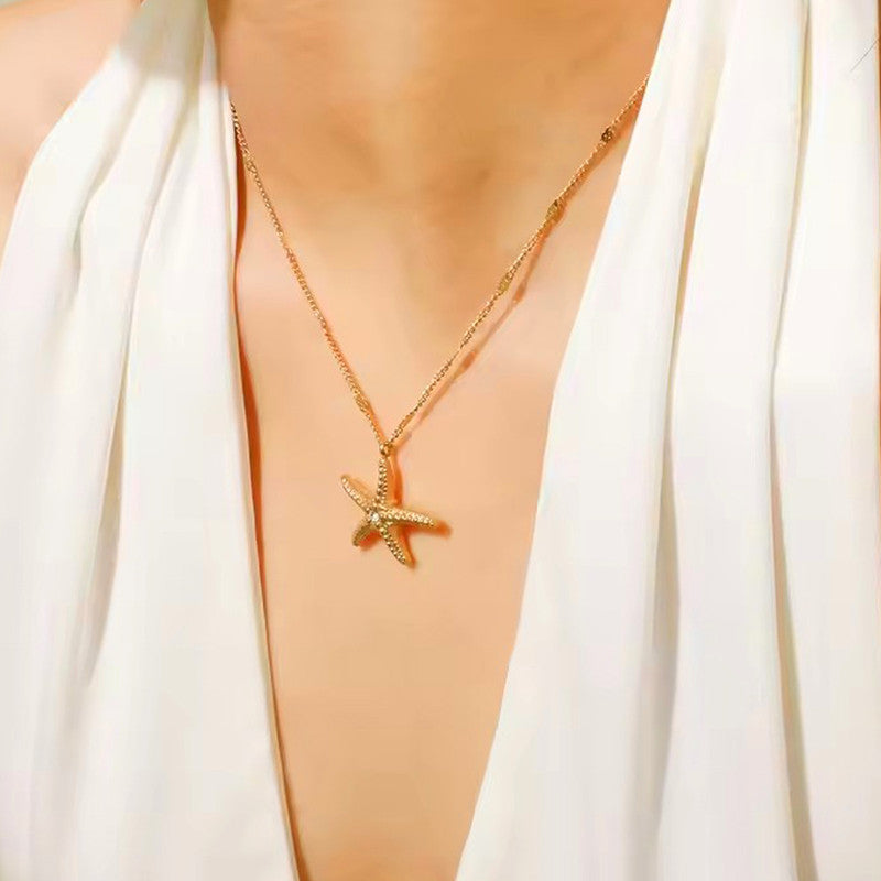Anti-Tarnish Gold Plated Starfish Pendant Necklace ⭐✨