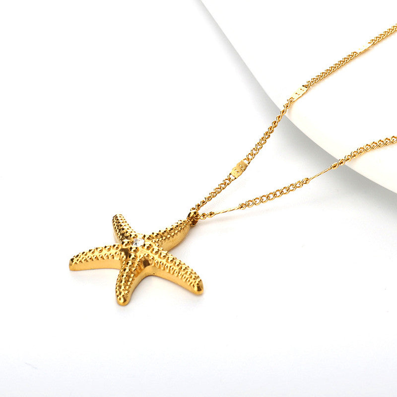 Anti-Tarnish Gold Plated Starfish Pendant Necklace ⭐✨