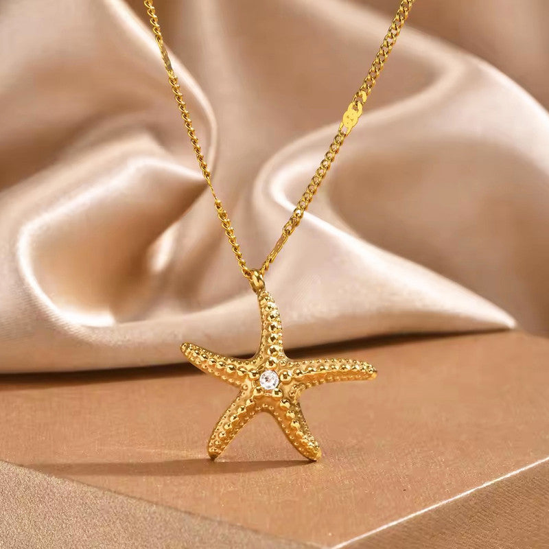 Anti-Tarnish Gold Plated Starfish Pendant Necklace ⭐✨