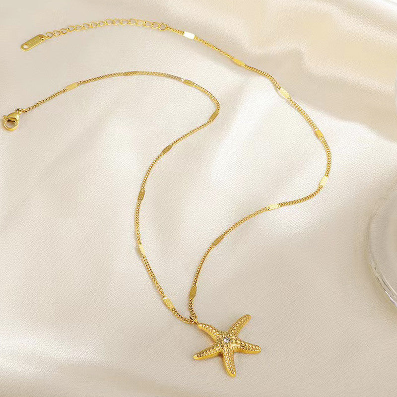 Anti-Tarnish Gold Plated Starfish Pendant Necklace ⭐✨