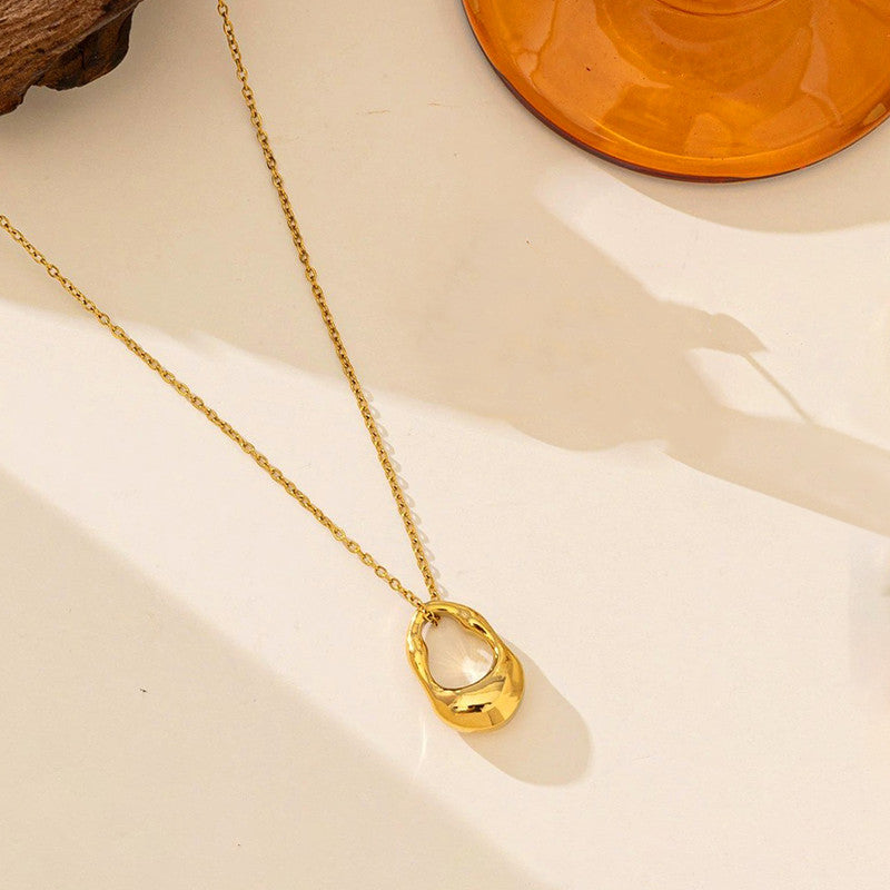Anti-Tarnish Gold Plated Abstract Pendant Necklace ✨💛