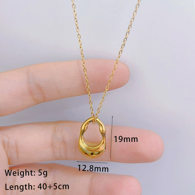Anti-Tarnish Gold Plated Abstract Pendant Necklace ✨💛