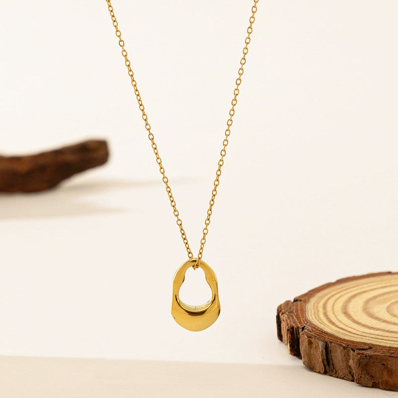 Anti-Tarnish Gold Plated Abstract Pendant Necklace ✨💛