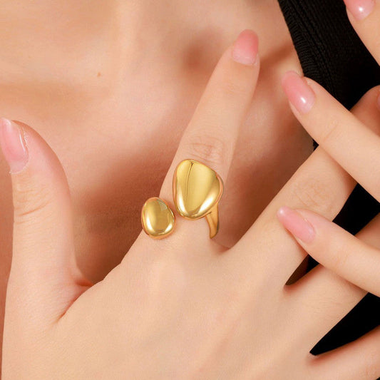 Anti-Tarnish Gold Plated Adjustable Statement Finger Ring ✨💛