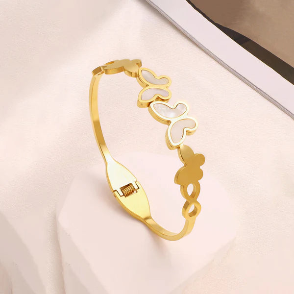 Gold-Plated Butterfly Kada Bracelet for Women | Elegant Anti-Tarnish Jewelry