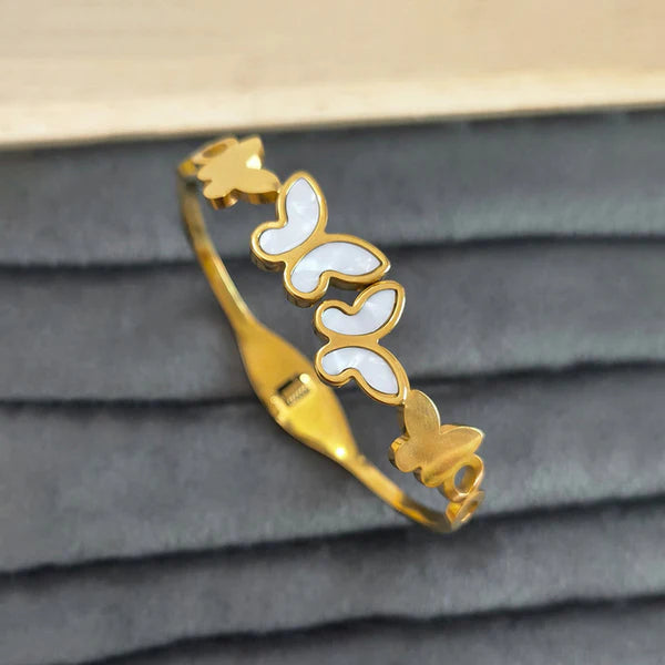 Gold-Plated Butterfly Kada Bracelet for Women | Elegant Anti-Tarnish Jewelry