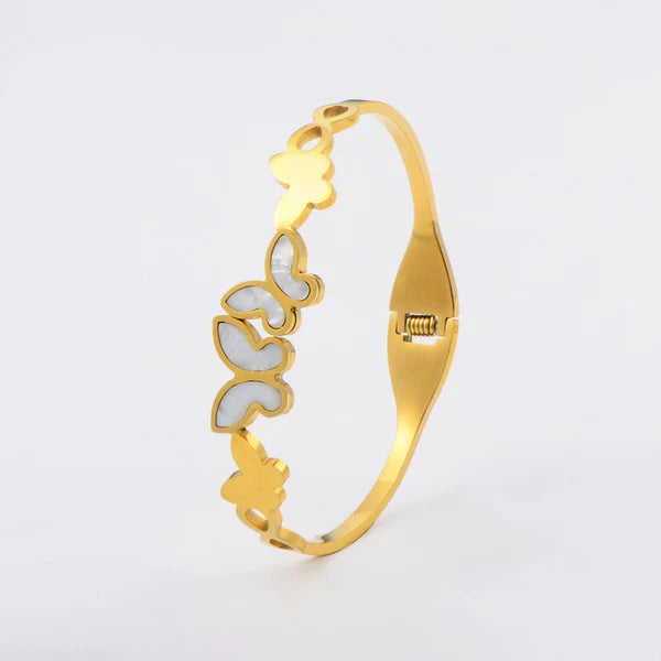 Gold-Plated Butterfly Kada Bracelet for Women | Elegant Anti-Tarnish Jewelry