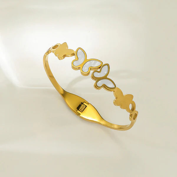 Gold-Plated Butterfly Kada Bracelet for Women | Elegant Anti-Tarnish Jewelry