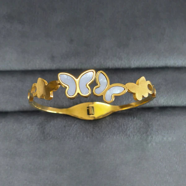 Gold-Plated Butterfly Kada Bracelet for Women | Elegant Anti-Tarnish Jewelry