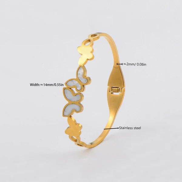Gold-Plated Butterfly Kada Bracelet for Women | Elegant Anti-Tarnish Jewelry