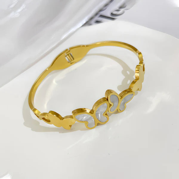 Gold-Plated Butterfly Kada Bracelet for Women | Elegant Anti-Tarnish Jewelry