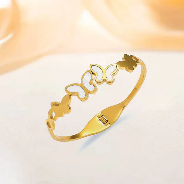 Gold-Plated Butterfly Kada Bracelet for Women | Elegant Anti-Tarnish Jewelry