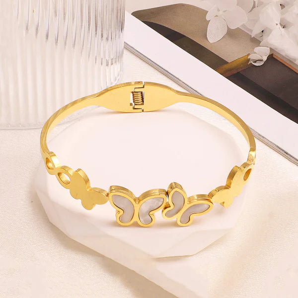 Gold-Plated Butterfly Kada Bracelet for Women | Elegant Anti-Tarnish Jewelry