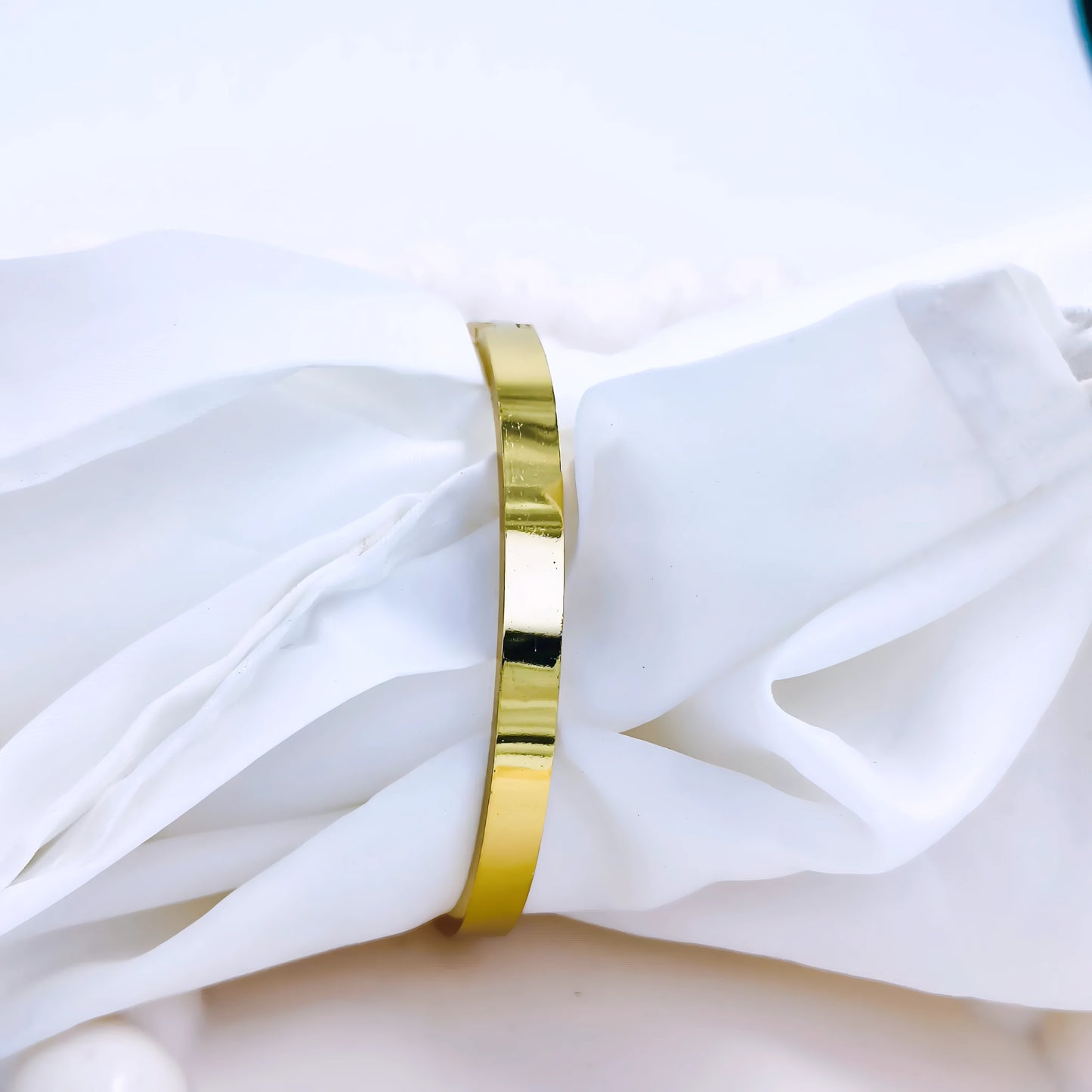Abstract Crystal Accent Anti-Tarnish Gold Plated Kada / Bracelet