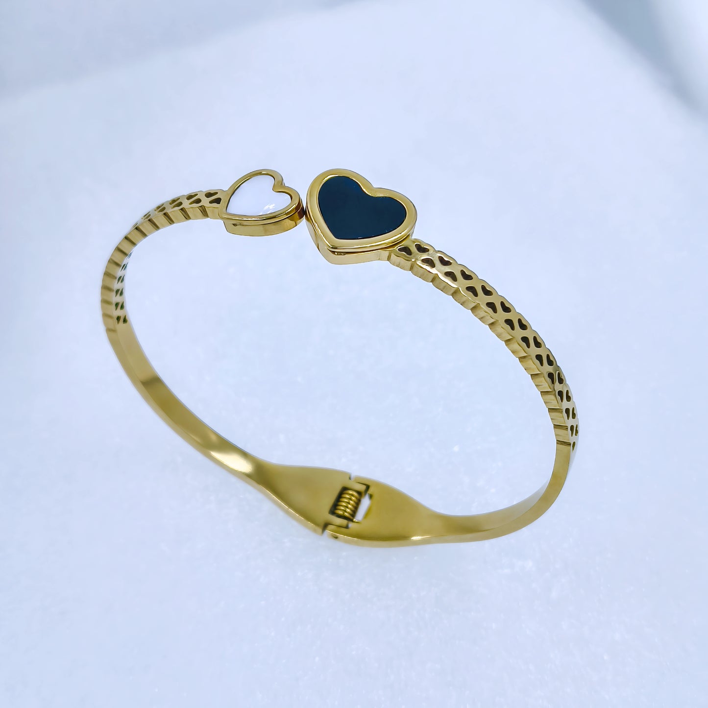 Gold-Plated Dual Heart Kada Bracelet for Women | Stylish Anti-Tarnish Jewelry
