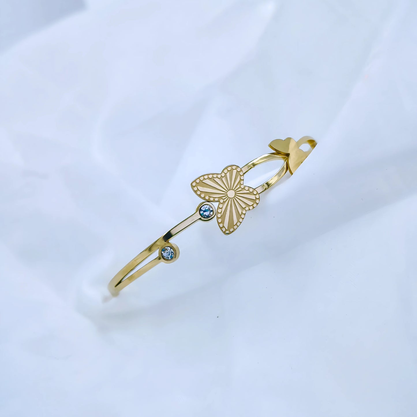 Gold-Plated Butterfly Kada Bracelet for Women with Stone Detailing | Anti-Tarnish Jewelry