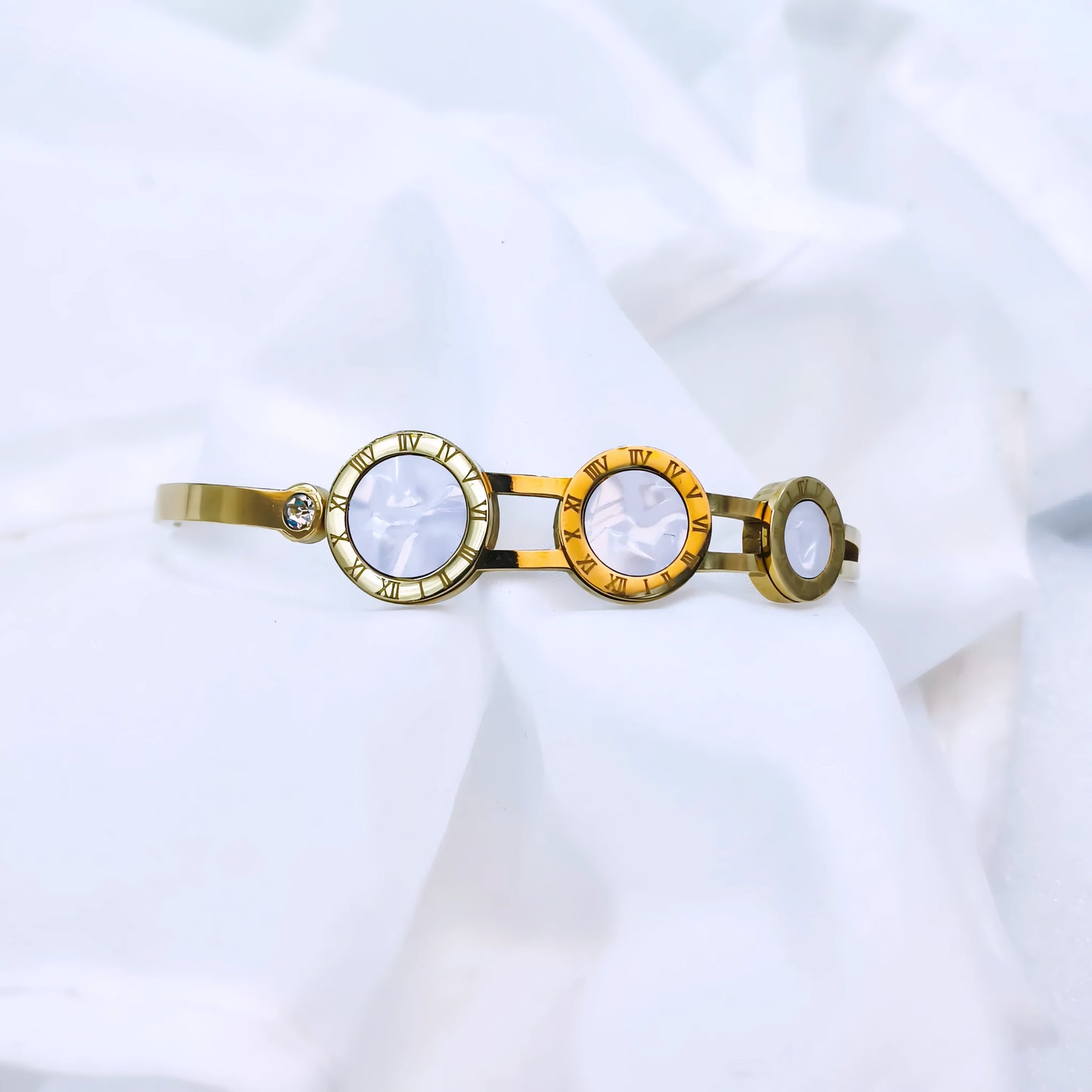 Triple Roman Dial Anti-Tarnish Gold Plated Kada / Bracelet
