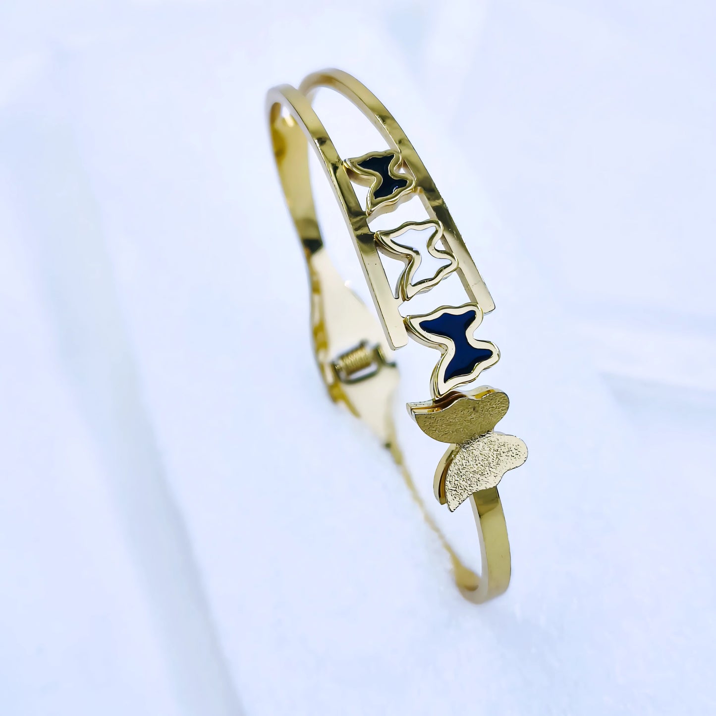 Triple Butterfly Anti-Tarnish Gold Plated Kada / Bracelet
