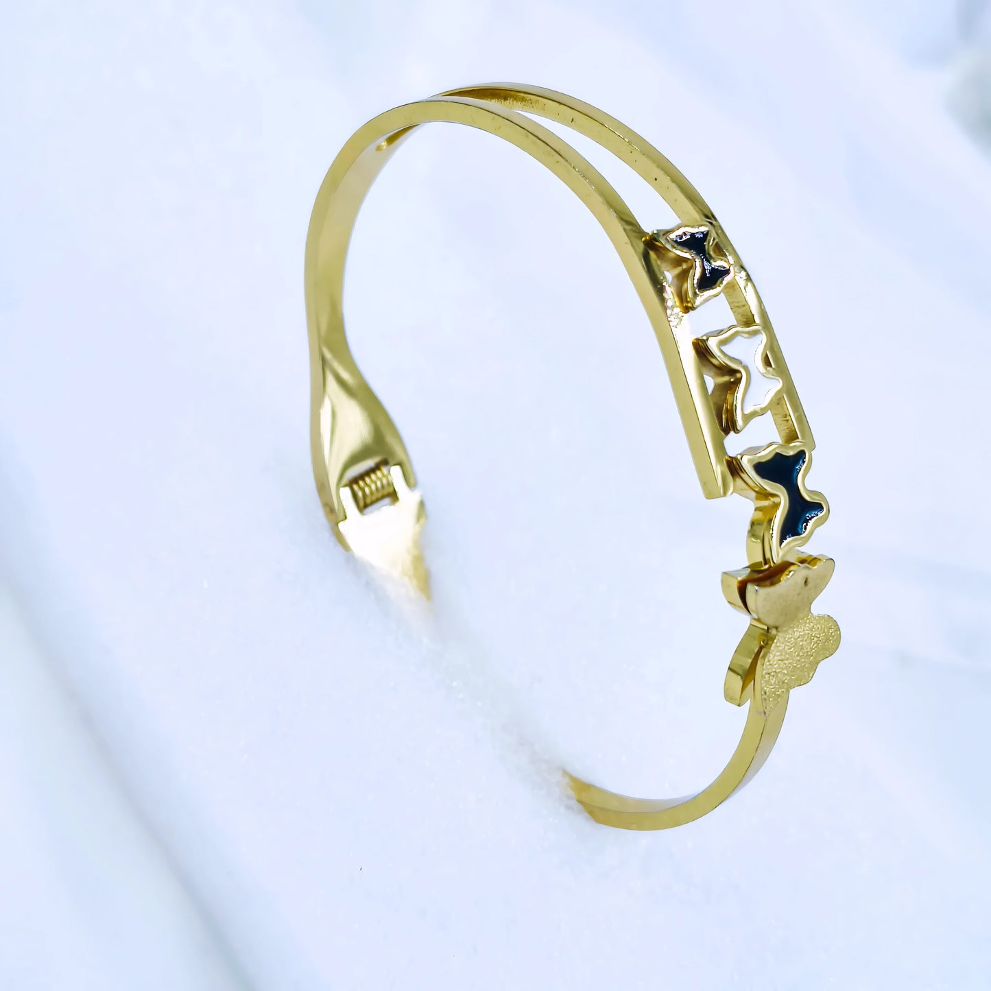 Triple Butterfly Anti-Tarnish Gold Plated Kada / Bracelet
