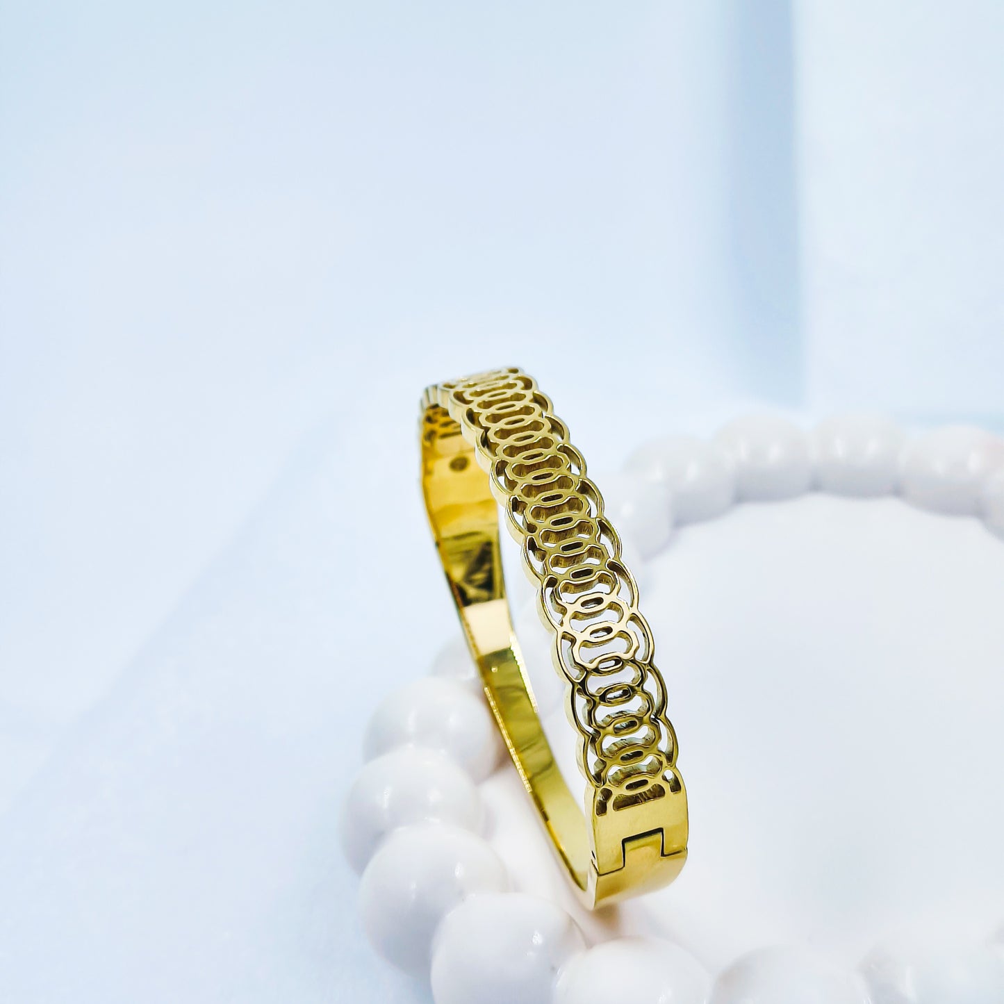 Gold Plated Designer Chain Kada – Anti Tarnish (Regular Size 2.6 & 2.8)