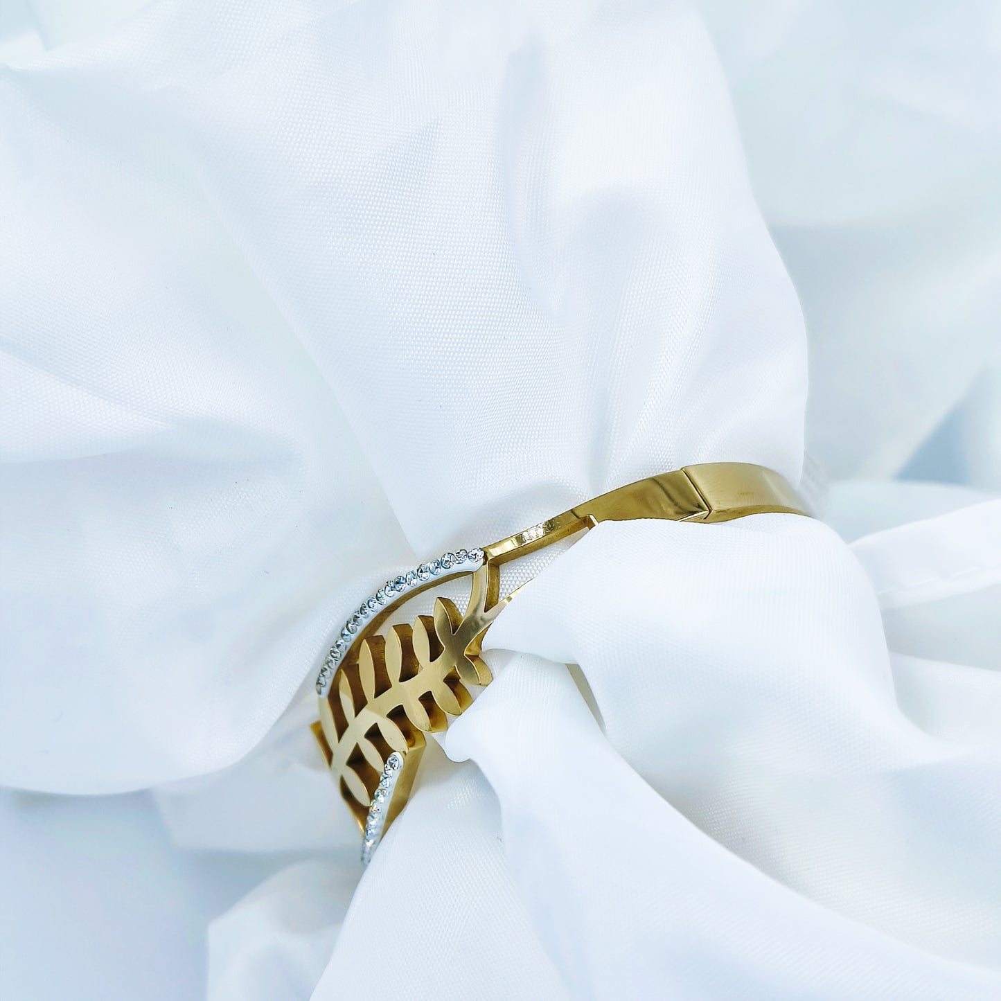 Gold Plated Leaf Branch Kada – Anti Tarnish (Regular Size 2.6 & 2.8)