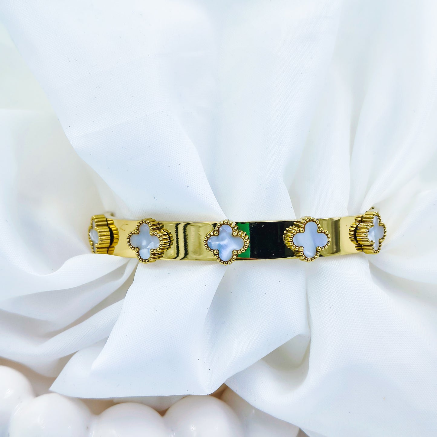 Gold Plated Multi Clover Kada – Anti Tarnish (Regular Size 2.6 & 2.8)