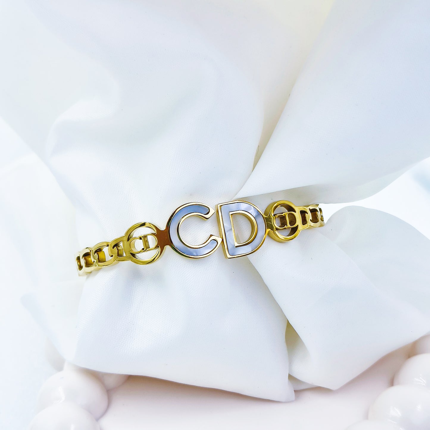 Gold Plated Alphabet Design Kada – Anti Tarnish (Regular Size 2.6 & 2.8)
