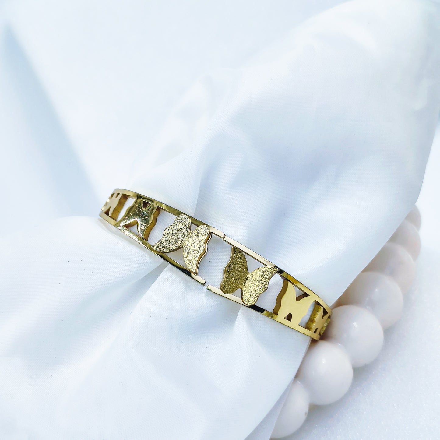 Butterfly Cutwork Gold Plated Anti-Tarnish Bracelet (Regular Size & 2.8)