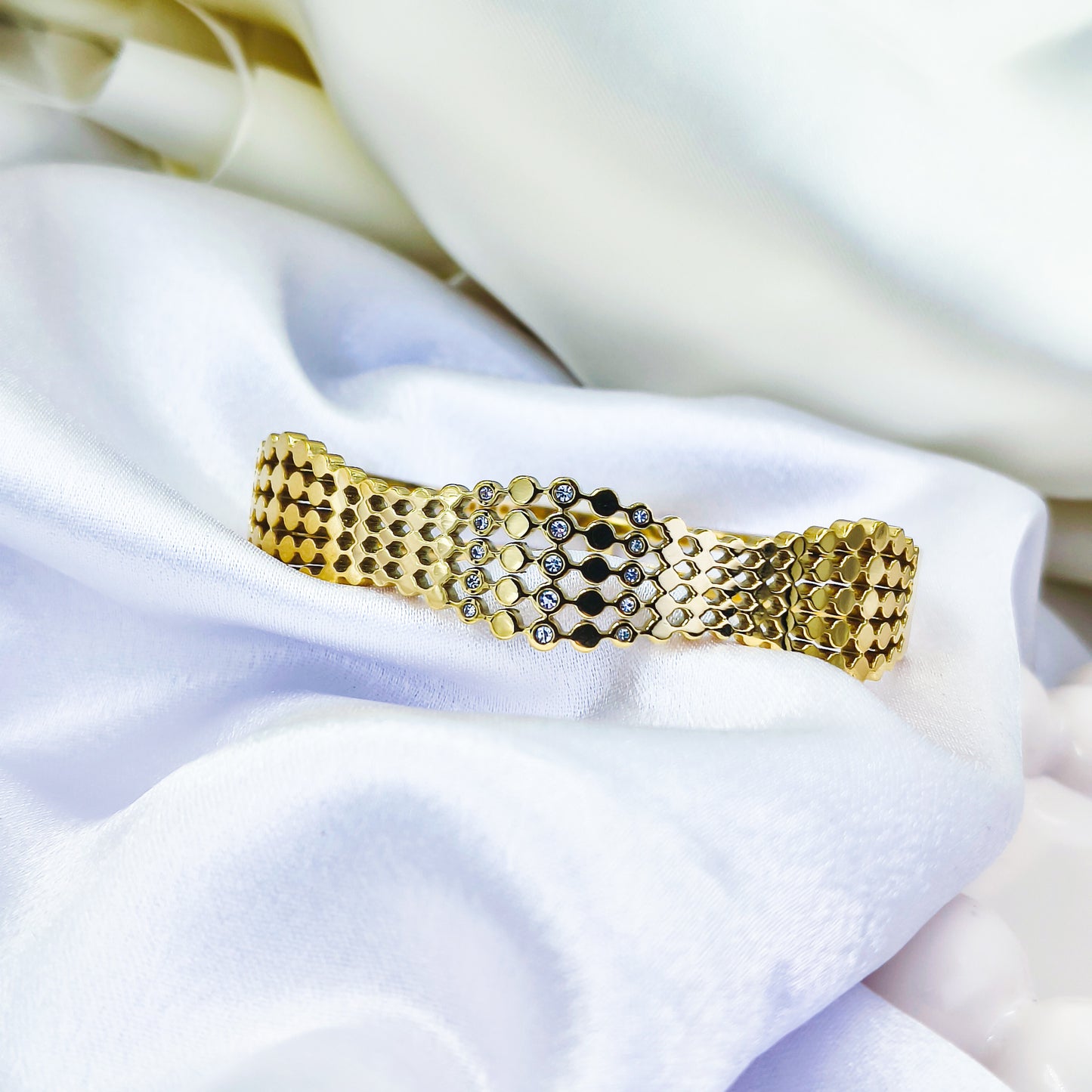 Anti-Tarnish Gold Plated Textured Kada Bracelet – Regular Size 2.8 | True Shiny Jewells