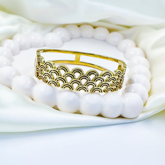 Anti-Tarnish Gold Plated Designer Kada Bracelet – Regular Size 2.8 | True Shiny Jewells