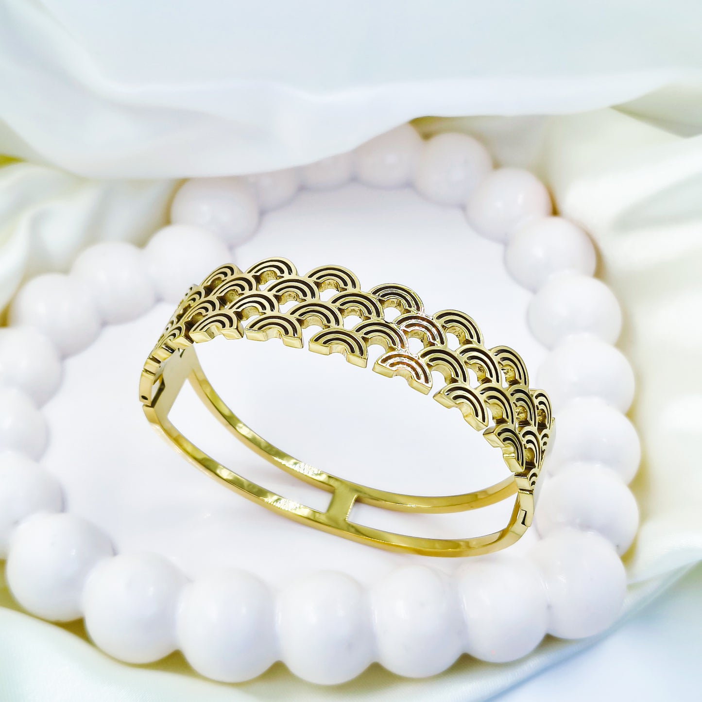 Anti-Tarnish Gold Plated Designer Kada Bracelet – Regular Size 2.8 | True Shiny Jewells
