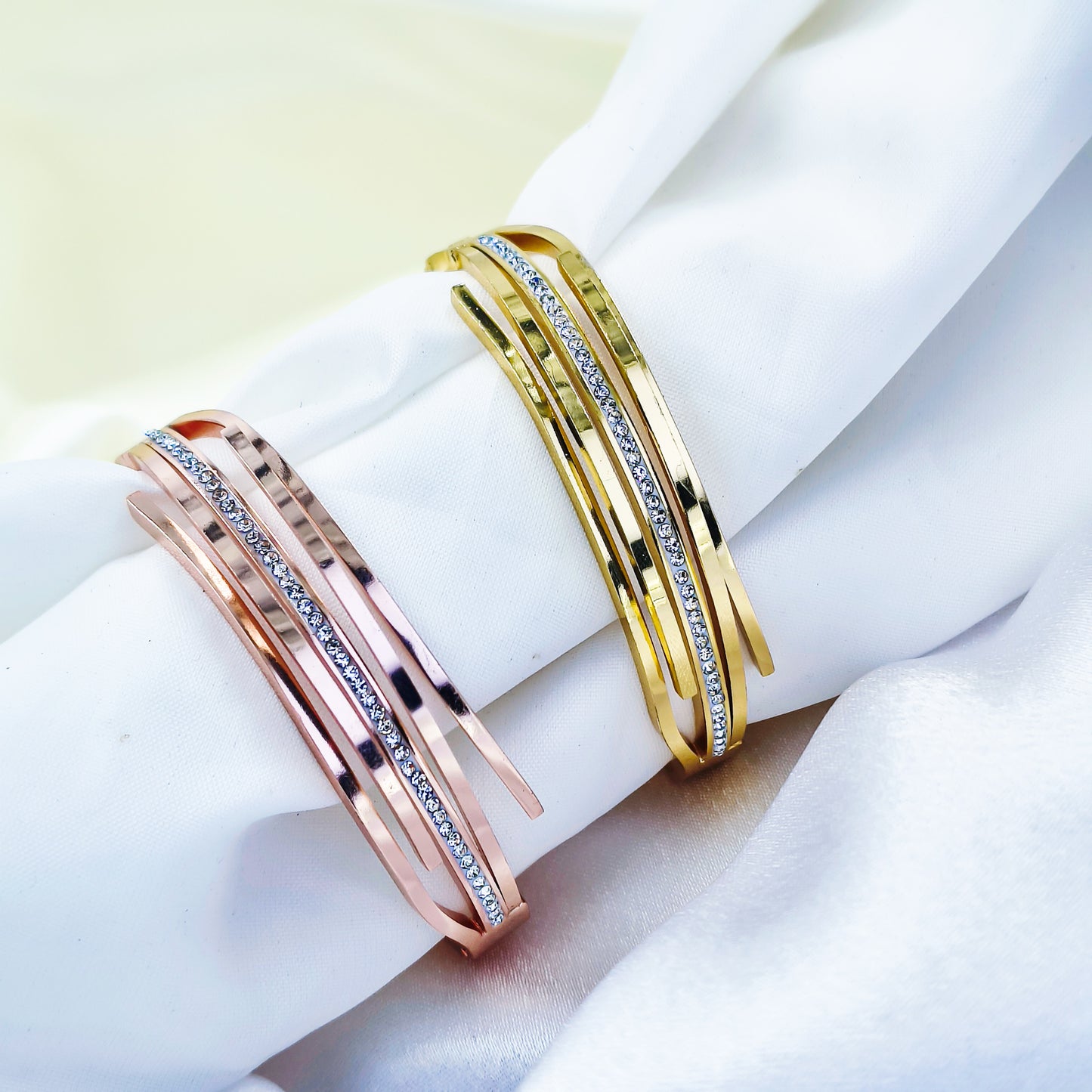 Anti-Tarnish Dual Tone Kada Bracelet for Women – Gold & Rose Gold | baby Size 2.6