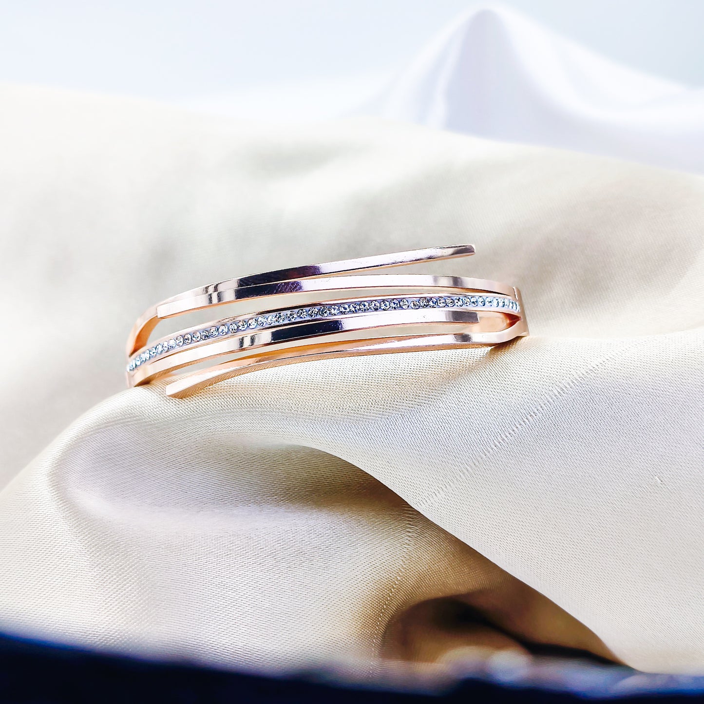 Anti-Tarnish Dual Tone Kada Bracelet for Women – Gold & Rose Gold | baby Size 2.6