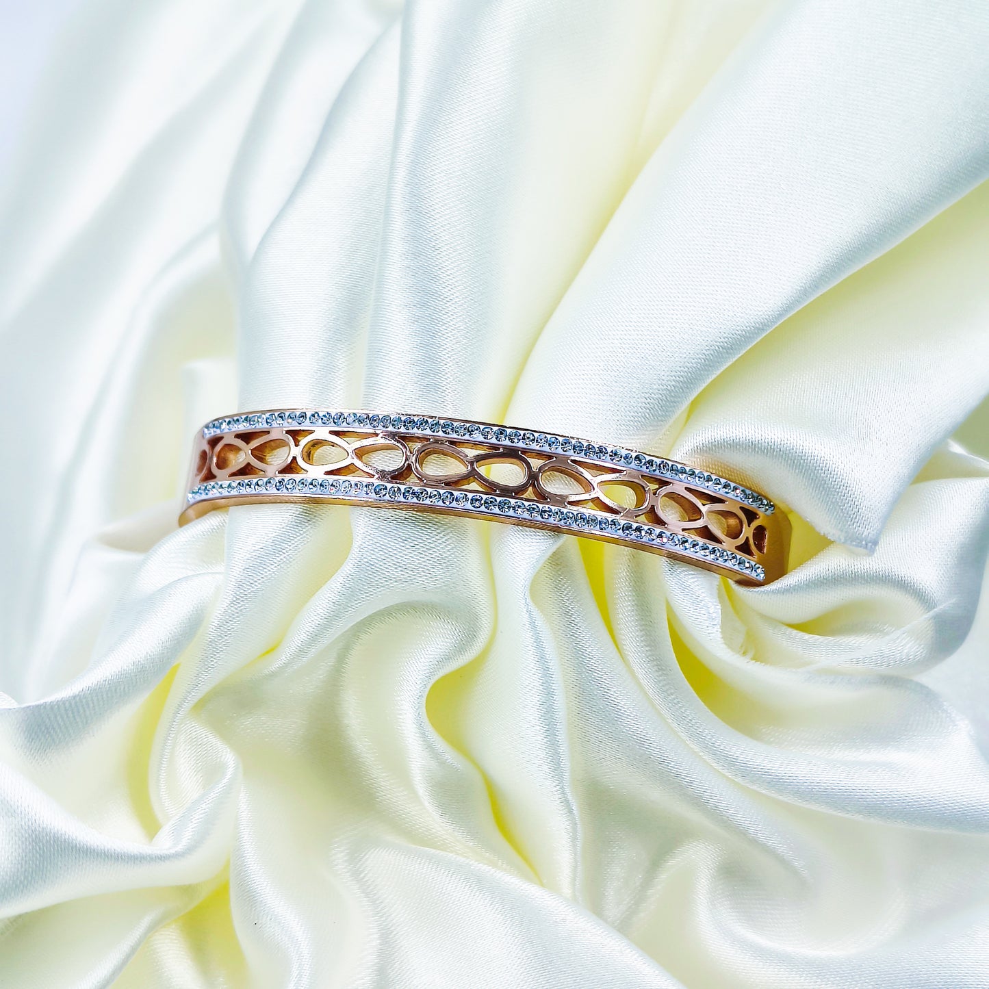 Anti-Tarnish Rose Gold Dual Line Kada Bracelet for Women – Regular Size 2.8