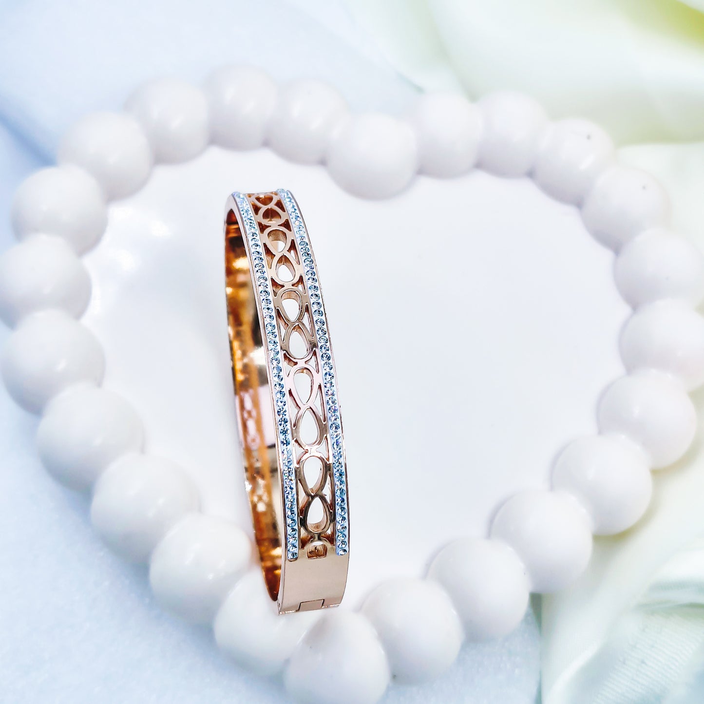 Anti-Tarnish Rose Gold Dual Line Kada Bracelet for Women – Regular Size 2.8
