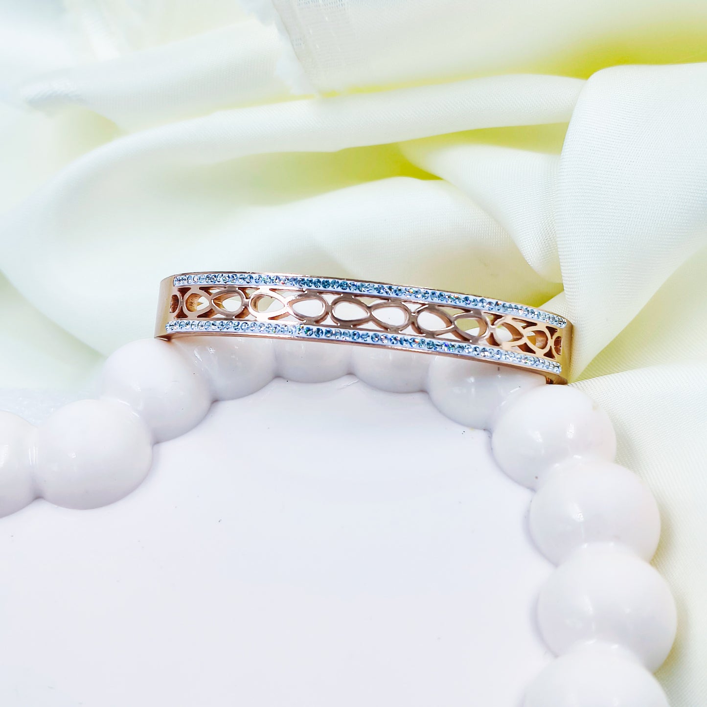 Anti-Tarnish Rose Gold Dual Line Kada Bracelet for Women – Regular Size 2.8