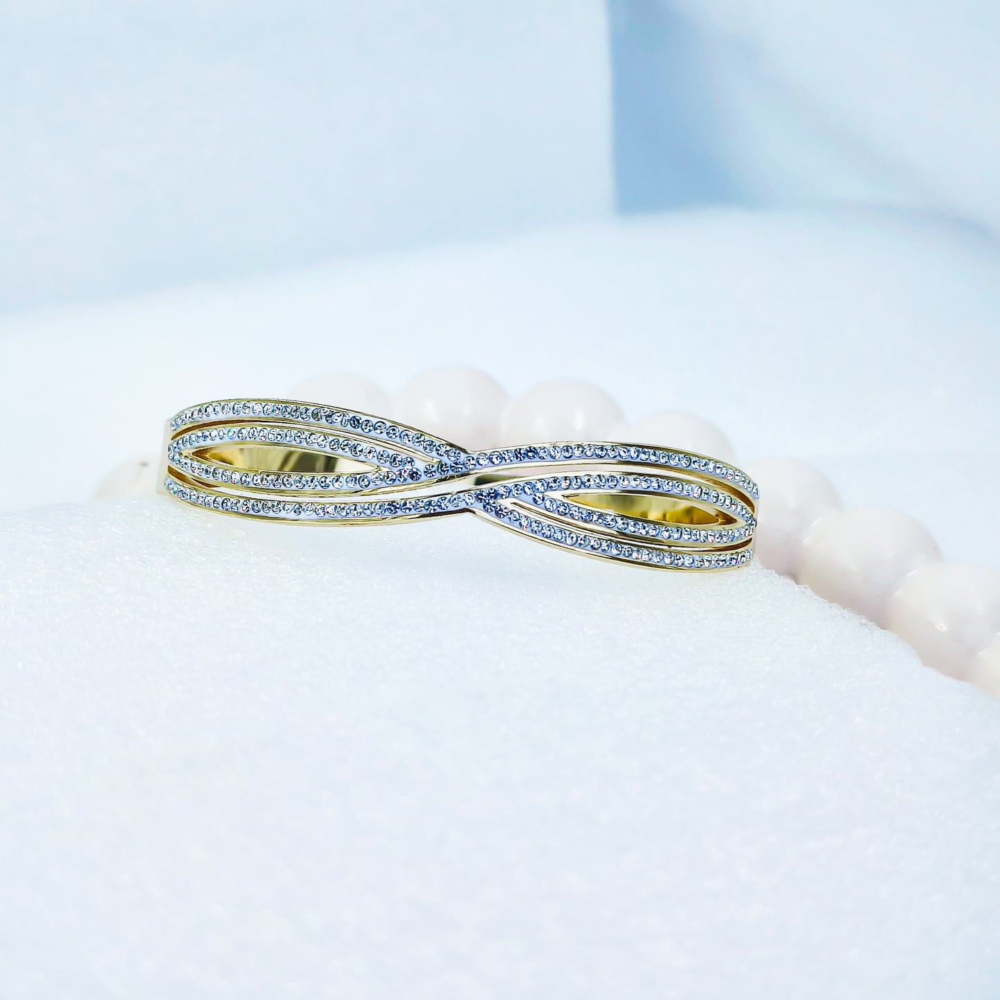 Anti-Tarnish Infinity Design Gold Plated Kada Bracelet for Women – Regular Size 2.8