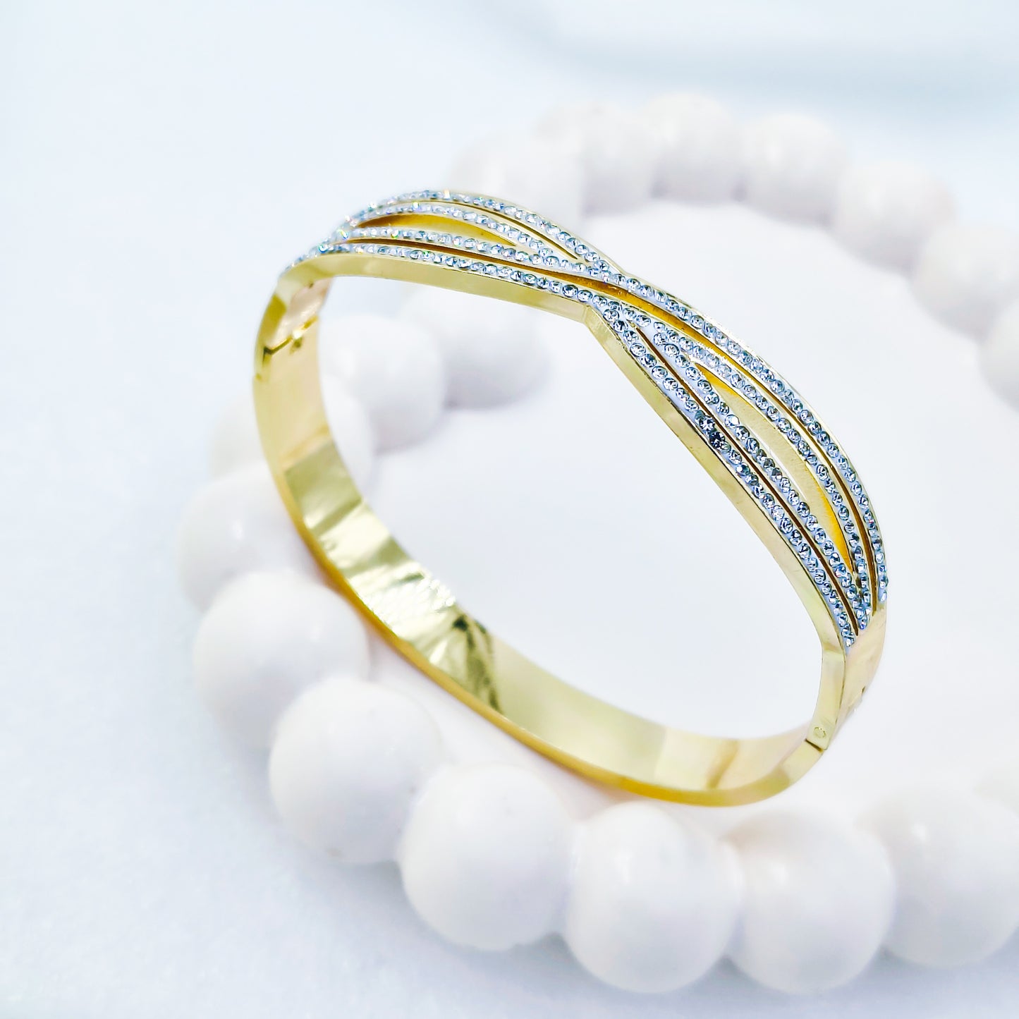 Anti-Tarnish Infinity Design Gold Plated Kada Bracelet for Women – Regular Size 2.8
