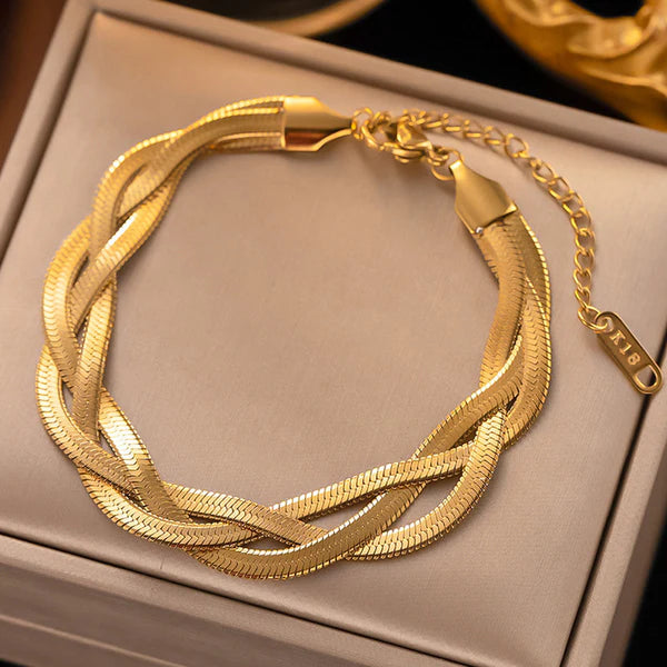 Gold Plated Twisted Chain Bracelet – Anti Tarnish Jewellery For Women