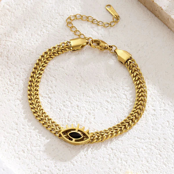 Anti Tarnish Evil Eye themed Wraparound Bracelet For Women