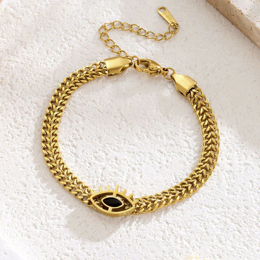 Anti Tarnish Evil Eye themed Wraparound Bracelet For Women