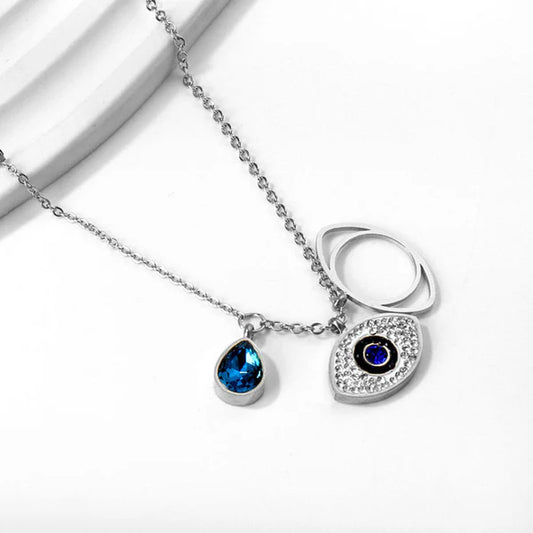 Anti Tarnish Evil Eye Pendant Necklace for Women