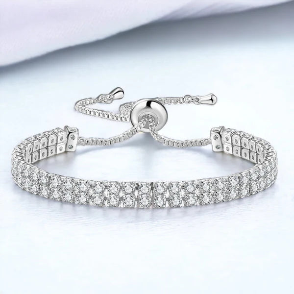 Silver Sparkle Adjustable Bracelet – Anti Tarnish