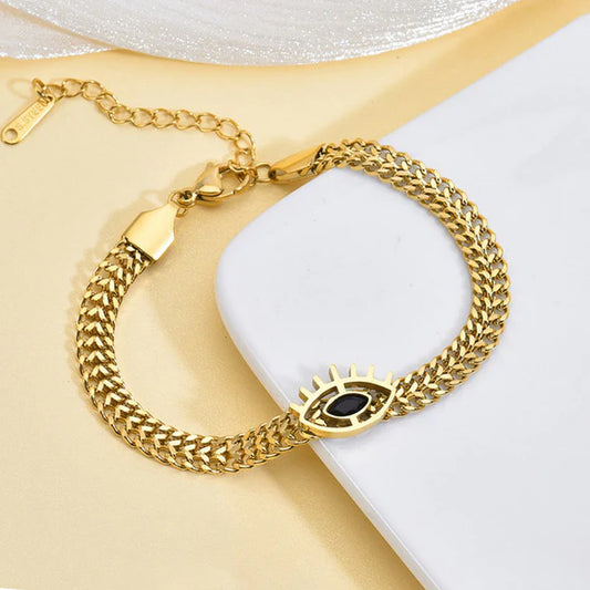 Anti Tarnish Evil Eye themed Wraparound Bracelet For Women
