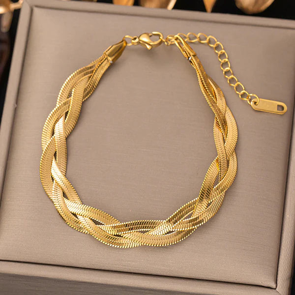 Gold Plated Twisted Chain Bracelet – Anti Tarnish Jewellery For Women